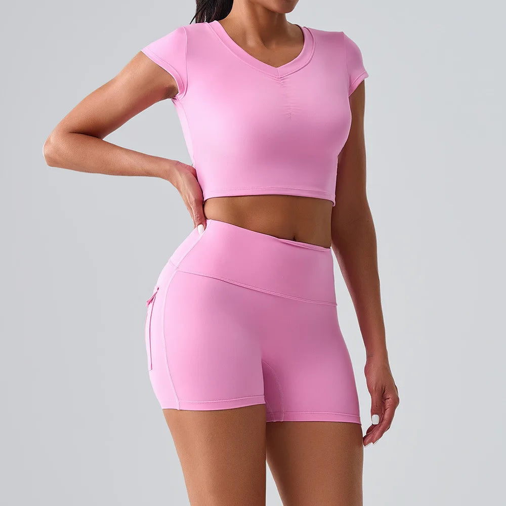 Sexy Women's Feeling Naked Training Set Gym Yoga 2 Pieces Wear Push Up Fitness Running Sports Clothing Bra Sports Leggings Suit