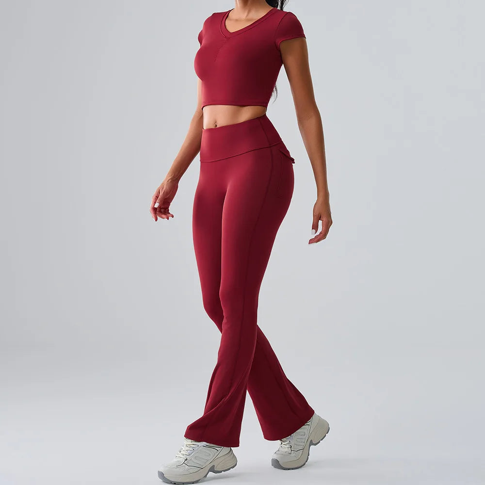 Sexy Women's Feeling Naked Training Set Gym Yoga 2 Pieces Wear Push Up Fitness Running Sports Clothing Bra Sports Leggings Suit