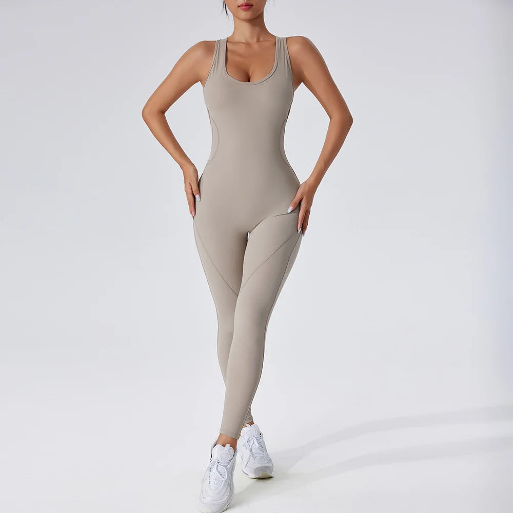 Sexy Yogo Suit Back V-Neck Gym Set Women's Training Suit Sportswear Women's Sports Suit Fitness Rompers Stretch Training Suits