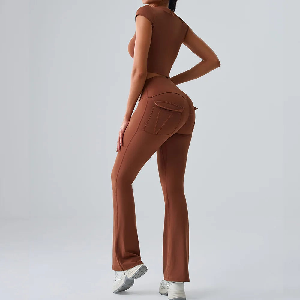Sexy Women's Feeling Naked Training Set Gym Yoga 2 Pieces Wear Push Up Fitness Running Sports Clothing Bra Sports Leggings Suit