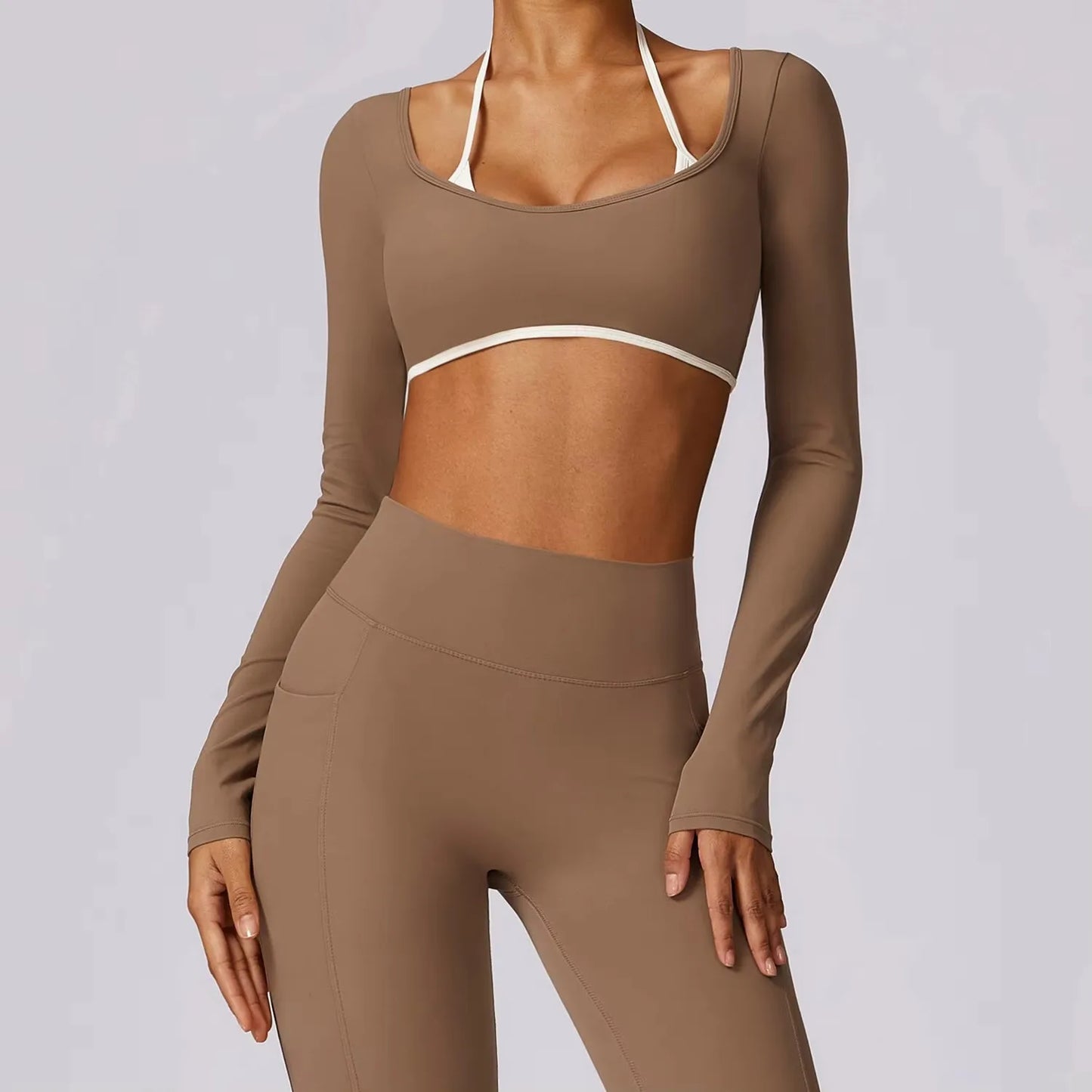 Sports Long Sleeve Shirt Women Gym Crop Top Women Quick Dry Yoga Clothing Workout Long Sleeved Top Female Cross Sportswear
