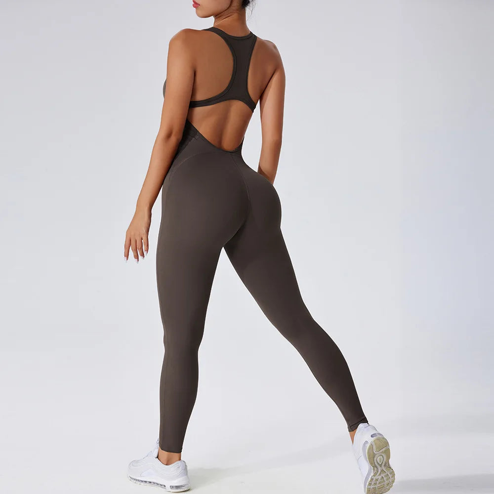 Sexy Yogo Suit Back V-Neck Gym Set Women's Training Suit Sportswear Women's Sports Suit Fitness Rompers Stretch Training Suits