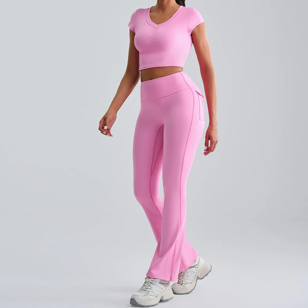 Sexy Women's Feeling Naked Training Set Gym Yoga 2 Pieces Wear Push Up Fitness Running Sports Clothing Bra Sports Leggings Suit
