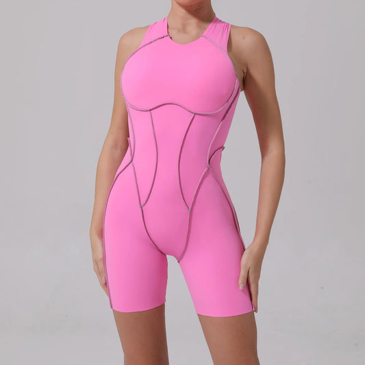 New Short Sports Jumpsuit Sleeveless Women Yoga Clothes Rompers Workout  Suit Female Outdoor Recreation Bodysuits Gym Set