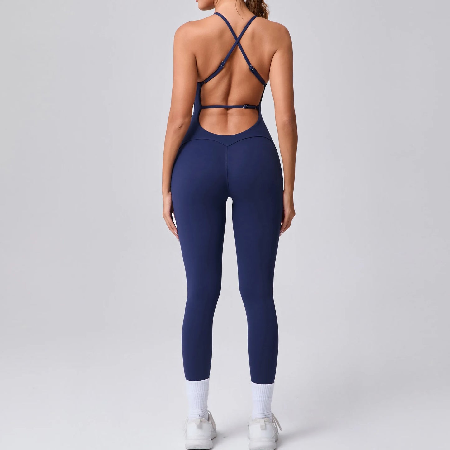 2025 New Sexy Back Cross Straps Beauty Back Peach Hip Women Training Yoga Suit Women Sports  Fitness Rompers Stretch Workout Gym