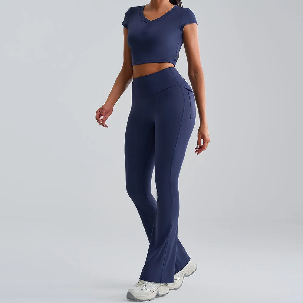 Sexy Women's Feeling Naked Training Set Gym Yoga 2 Pieces  Wear Push Up Fitness Running Sports Clothing Bra Sports Leggings Suit
