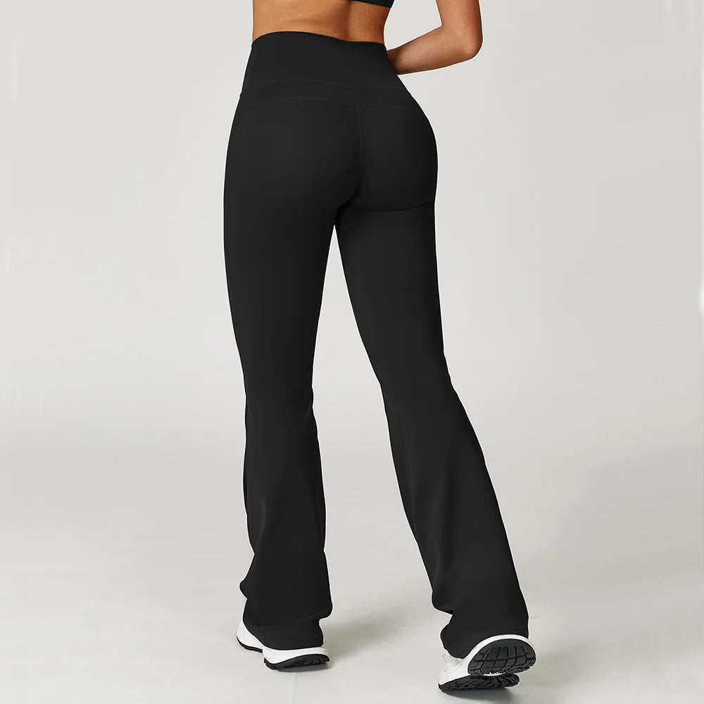 Women Yoga Pants Sports Flared Leggings Women Breathable Latin Dance Pants Women Fitness Bell-Bottoms Casual Tummy Tuck Pants