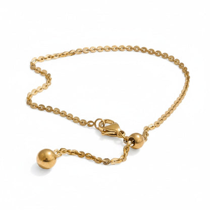 PRO RAY AELORA delicate gold chain bracelet with polished bead accents and adjustable closure.